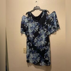 Cute floral dress, blue dress, elegant dress